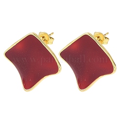 Brass Enamel Stud Earrings for Women&nbsp;KK-CBA760A-07G