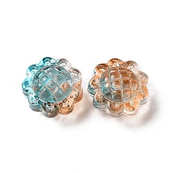 35個の透明スプレー塗装ガラスビーズ  ヒマワリ  ミックスカラー  15x10mm  穴：1.2mm&nbsp;GLAA-YW0001-70