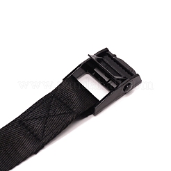ナイロン固定ストラップ  亜鉛合金の留め金付き  フラット  ブラック  3000x25.5mm&nbsp;AJEW-WH0237-87B
