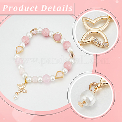 4Pcs Brass Pave Clear Cubic Zirconia Connector Charms&nbsp;KK-BBC0016-60