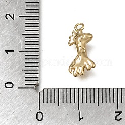 真鍮チャーム  星のチャームが付いたキリン  長持ちメッキ  18KGP本金メッキ  16x7x3.5mm  穴：1.4mm&nbsp;KK-A302-02G