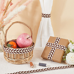 3 Yards Polyester Leaf Jacquard Ribbons&nbsp;SRIB-WH20020-020D