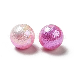 UVメッキ虹色のABSプラスチックビーズ  テクスチャラウンド  ミディアム蘭  14x13mm  穴：2mm&nbsp;LS-SACR-A001-05E