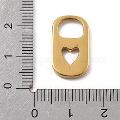304ステンレススチールラインストーンペンダント  18KGP本金メッキ  ハート  20x11x2mm  穴：6x7.5mm&nbsp;STAS-D300-01G-08