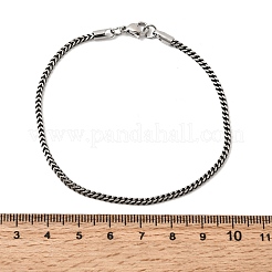 304 Stainless Steel Curb Chian Bracelets for Women Men&nbsp;BJEW-K240-12A-AS