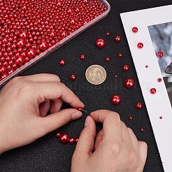 2120Pcs 8 Styles  Imitation Pearl Resin Beads Strands&nbsp;RESI-AR0001-47
