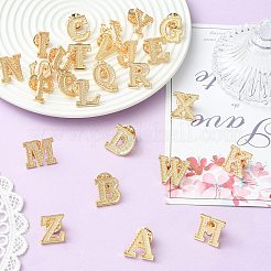 文字a〜zの合金ラペルピンバック26個  バックパックの服のための創造的なバッジ  ライトゴールド  17.5~18x8~21mm&nbsp;JEWB-CJZ0001-03KCG