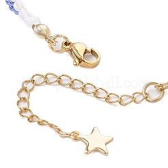 2個 2スタイル ハンドメイド ガラス シードビーズ ブレスレット 女性用  本物の18Kゴールドメッキ304ステンレススチールスターチャーム付き  ミックスカラー  6-1/2インチ（16.5cm）  1個/スタイル&nbsp;BJEW-MZ00156