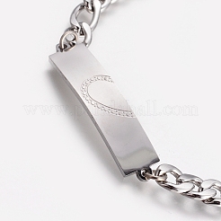 Ion Plating(IP) Couples 304 Stainless Steel ID Bracelets Sets&nbsp;BJEW-I283-08