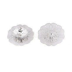 真鍮製ビーズキャップ  花  プラチナ  37~38.5x37~38.5x6mm  穴：0.7~0.9mm&nbsp;KK-N278-06P
