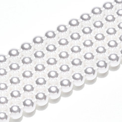 ベーキングペイントパール化ガラスパールビーズ連売り  ラウンド  乳白色  5mm  穴：0.6mm  約79~80個/連  15.94~16.14インチ（40.5~41cm）&nbsp;HY-N002-5mm-A12