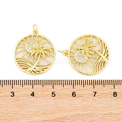 Rack Plating Brass Micro Pave Cubic Zirconia Pendants&nbsp;KK-P269-05G