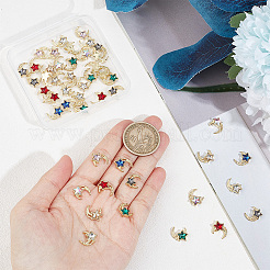 48Pcs 8 Colors Light Gold Tone Alloy Cabochons&nbsp;MRMJ-HY0002-47