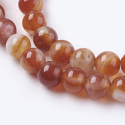 Natural Striped Agate/Banded Agate Beads Strands&nbsp;X-G-G591-6mm-03