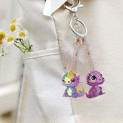 ドラゴン DIY ダイヤモンド ペインティング ペンダント デコレーション キット  アクリル板入り  ペンダント装飾留め金  ビーズチェーン  ラインストーンバッグ  ダイヤモンド付箋  トレープレートと接着剤クレイ  ミックスカラー  70x50mm&nbsp;PW-WG91092-01