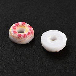 蓄光樹脂模造食品デコデンカボション  暗闇で光る  ドーナツ  サンゴ  8.5~9x4.5mm&nbsp;RESI-K036-27H