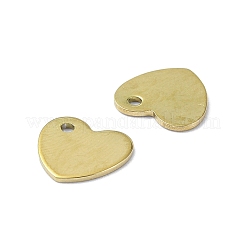 イオンプレーティング（IP）201ステンレススチールチャーム  ハートチャーム  18KGP本金メッキ  9x10x1mm  穴：1.2mm&nbsp;STAS-H191-01B-G