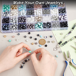 Transparent & Spray Painted Crackle & Imitation Jade Glass Beads&nbsp;GLAA-PH0003-47H