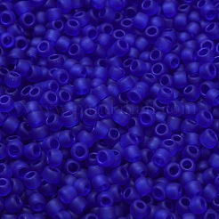 トーホー 8/0ラウンドビーズ  日本製シードビーズ  （8f）透明フロストダークサファイア  3mm  穴：1mm  約222個/10g&nbsp;X-SEED-TR08-0008F