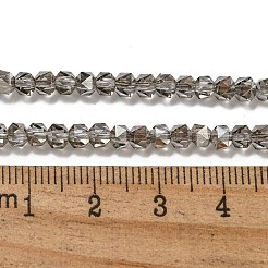 電気メッキガラスビーズセット  パール光沢メッキ  多面カット  スター  ダークカーキ  3x4x4mm  穴：1mm  約98個/連  12.60''（32センチメートル）&nbsp;GLAA-Q105-02Y
