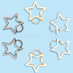 6Pcs 3 Colors Zinc Alloy Spring Gate Rings&nbsp;FIND-SP0003-81A