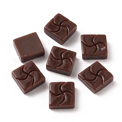 スクエア ファン チョコレート オペーク レジン カボション  模造食品  ココナッツブラウン  14.5x14.5x5.5mm&nbsp;RESI-WH0026-70A