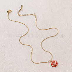 Vintage 304 Stainless Steel Enamel Donut Pendant Necklaces for Women&nbsp;ZG5445