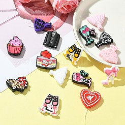 15Pcs 15 Styles Food Grade Silicone Focal Beads&nbsp;SIL-CJ0002-49