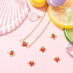 6Pcs 3 Styles Brass Micro Pave Cubic Zirconia Fruit Connector Charms&nbsp;KK-CJ0014-17