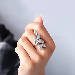 Brass Micro Pave Clear Cubic Zirconia Finger Rings&nbsp;FS-WG77E03-03