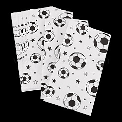 サッカー柄紙製ベーカリーバッグ15枚  食品グレードの食品  キャンディーバッグ  長方形  ホワイト  119x70x218mm&nbsp;ABAG-TA0002-32B