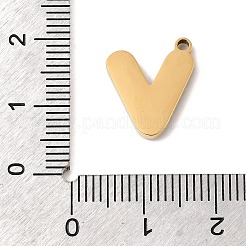 304ステンレスペンダント  エナメル  イオンプレーティング（ip）  18KGP本金メッキ  V字  15x12.5x2mm  穴：1.5mm&nbsp;STAS-K297-09V-G