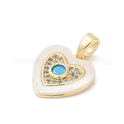 Brass Micro Pave Cubic Zirconia Pendants&nbsp;KK-Q030-02B-G