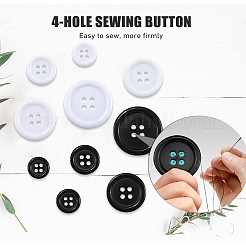 100Pcs 10 Styles Resin Buttons&nbsp;RESI-YW0003-14
