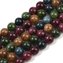 Natural Green Jade Imitation Tourmaline Beads Strands&nbsp;G-B046-08D-10mm