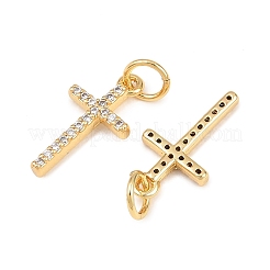 Brass Micro Pave Cubic Zirconia Pendants&nbsp;KK-Z146-25G