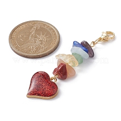 Chakra Gemstone Chip Pendant Decoration&nbsp;HJEW-JM01158-01
