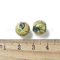 手作りの金箔ガラスビーズ  ラウンド  ミックスカラー  9~11x8~11mm  穴：1.6mm&nbsp;LAMP-P068-13