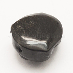天然な金色の光沢のオブシディアンのペンダント  仏頭  20x19x12.5mm  穴：1.5mm&nbsp;G-G660-09