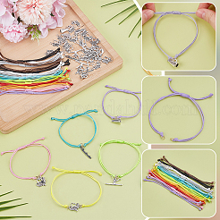 DIY Cheerleading Series Alloy Pendants & Waxed Polyester Braided Bracelet Makings Kits&nbsp;DIY-WR0004-48