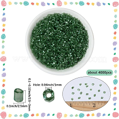 ガラスのラッパビーズ 120g  透明色光沢  ミディアムシーグリーン  2.5~3x2.5mm  穴：1mm&nbsp;SEED-PA0001-20