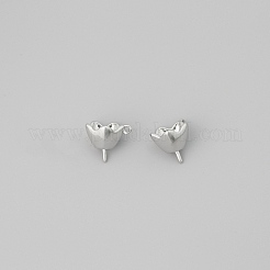 真鍮ヒートンキャップ  花  片穴パーツ用  プラチナ  7x8x7mm  穴：0.7mm  内径：5.5mm  ピン：0.8mm&nbsp;KK-Q783-01P