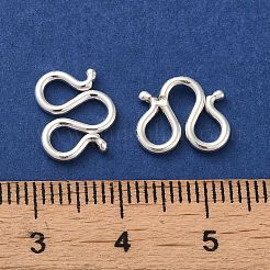 スターリングシルバー W シェイプクラスプ 925 個  銀  9x11x1.2mm&nbsp;STER-K177-06C-S