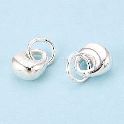 スターリングシルバーの長寿ロックチャーム925個  丸カン付き  銀  7.1x6.2x3.8mm  穴：3.8mm&nbsp;STER-T008-30S-03