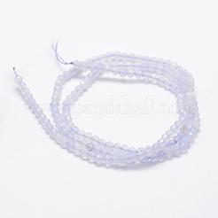天然石ブルーレースアゲートビーズ連売り  多面カット  ラウンド  2mm  穴：0.5mm  約175個/連  14.9インチ（38cm）&nbsp;X-G-K185-04