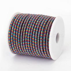 ポリエステルメタリックコード  内部の鉄チェーン付き  カラフル  4x3.5~4mm  約18ヤード/ロール&nbsp;MCOR-P004-13
