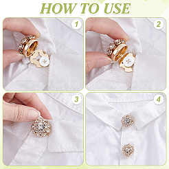 Brass Rhinestone Cufflinks & Acrylic Shirt Buttons Sets&nbsp;BUTT-PH0001-47