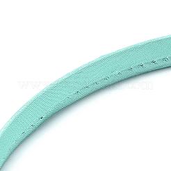 単純なプラスチックヘアバンドのパーツ  歯抜け  布で覆わ  アクアマリン  120mm  9.5mm&nbsp;OHAR-Q275-04K