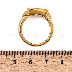 304 Stainless Steel Pave Single Cubic Zirconia Finger Rings for Women&nbsp;RJEW-K316-05G