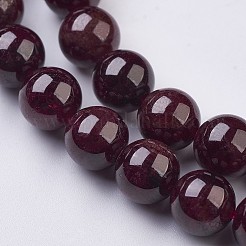 天然石ガーネットビーズ連売り  ラウンド  8mm  穴：1mm  約49個/連  15.1インチ（38.5cm）&nbsp;X-G-J376-37-8mm